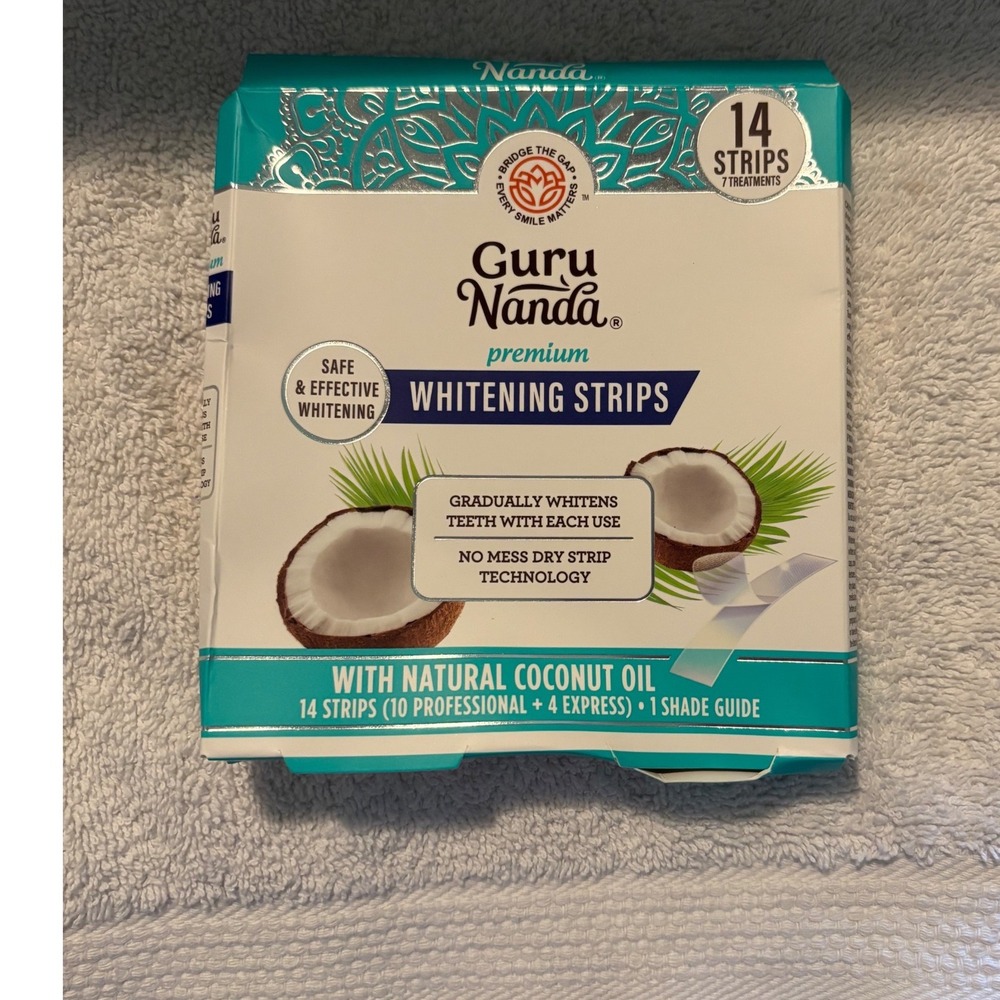 Guru Nanda Premium Whitening Strips with Natural Coconut Oil 14 Count 7 Trtmnt